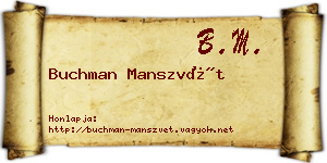 Buchman Manszvét névjegykártya
